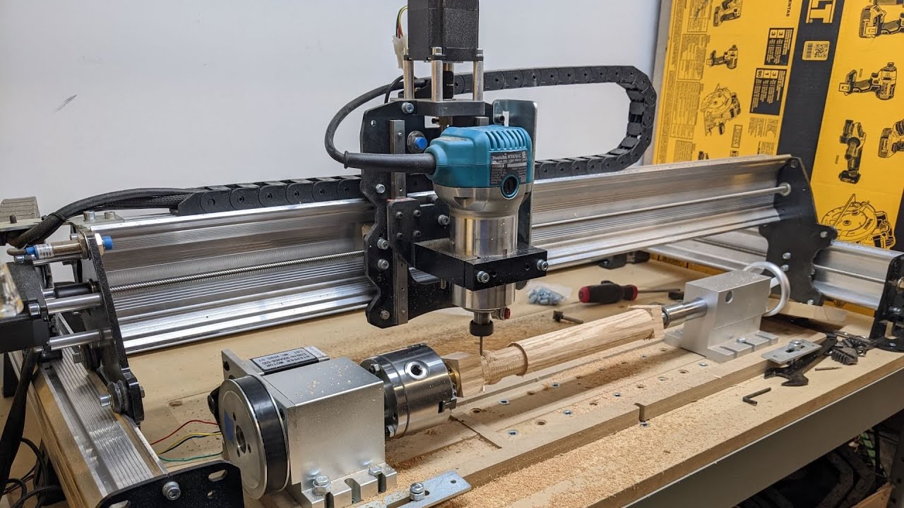 First Tests on the LongMill Rotary Axis Add-on