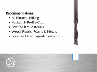1/4″x1-1/4″ Flat Downcut End Mill – 1/4″ Shank-2F