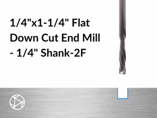 1/4″x1-1/4″ Flat Downcut End Mill – 1/4″ Shank-2F