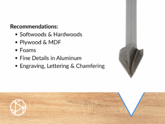 15mm 60 Degree V-Bit – 1/4″ Shank-2F