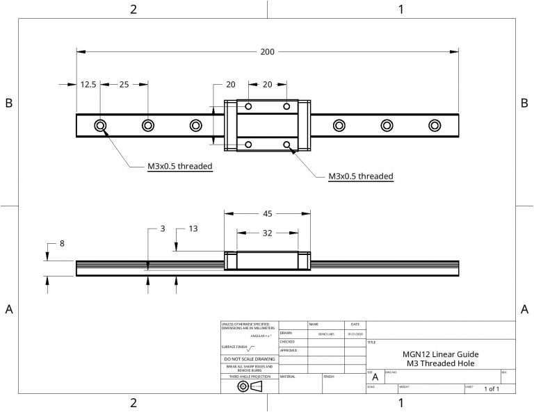MGN12200mm Linear Guide Rail Set Sienci Labs