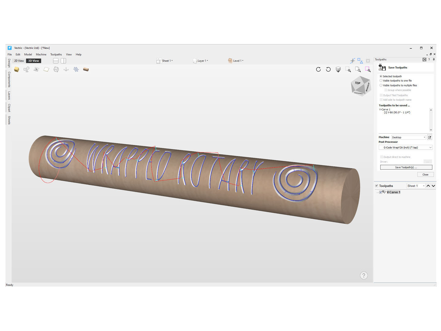 V12_DESKTOP_VCarve Wrapped Rotary Axis Toolpaths