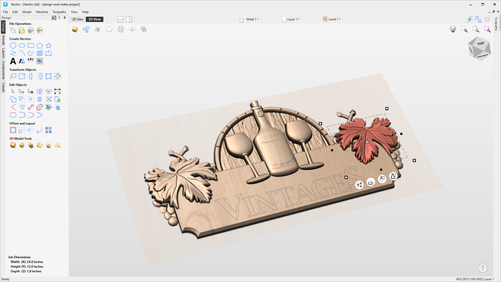 VCarve 3D View Component Manipulation