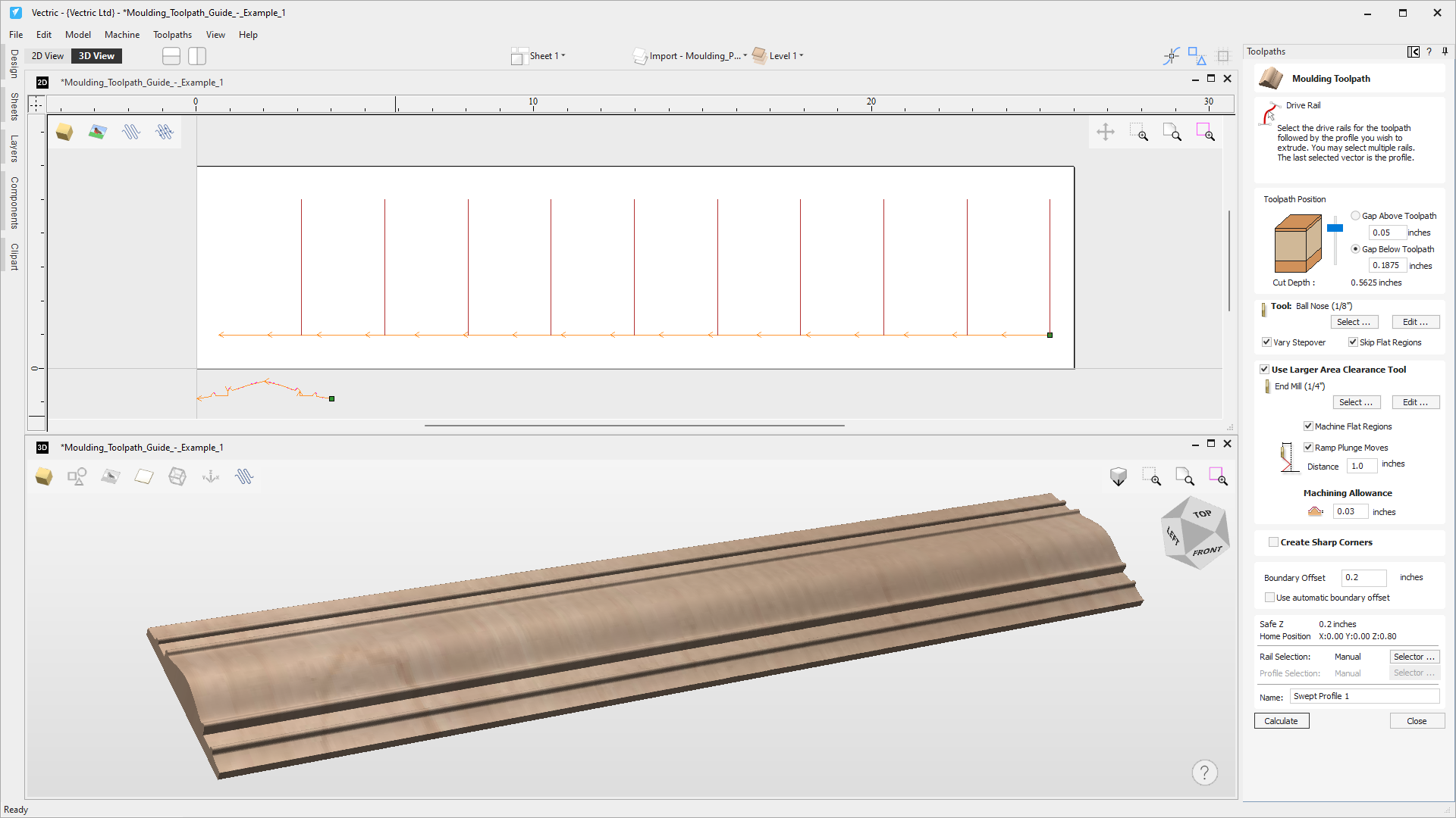 VCarve Moulding Toolpath
