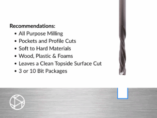 1/8″ Flat Downcut End Mill Pack – 1/8″ Shank-2F (3 or 10pcs)