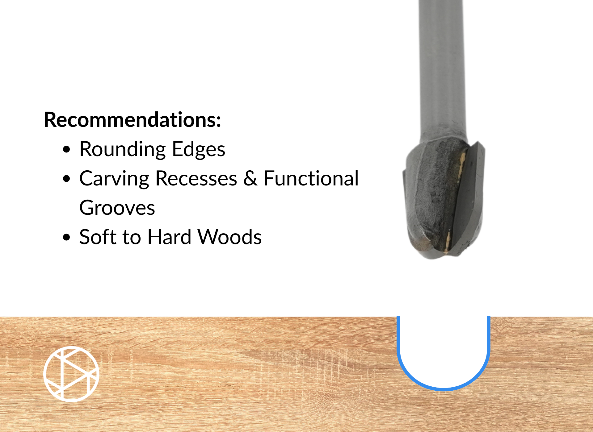 1/2″x1-1/4″ Round Groove Bit – 1/4″ Shank-2F
