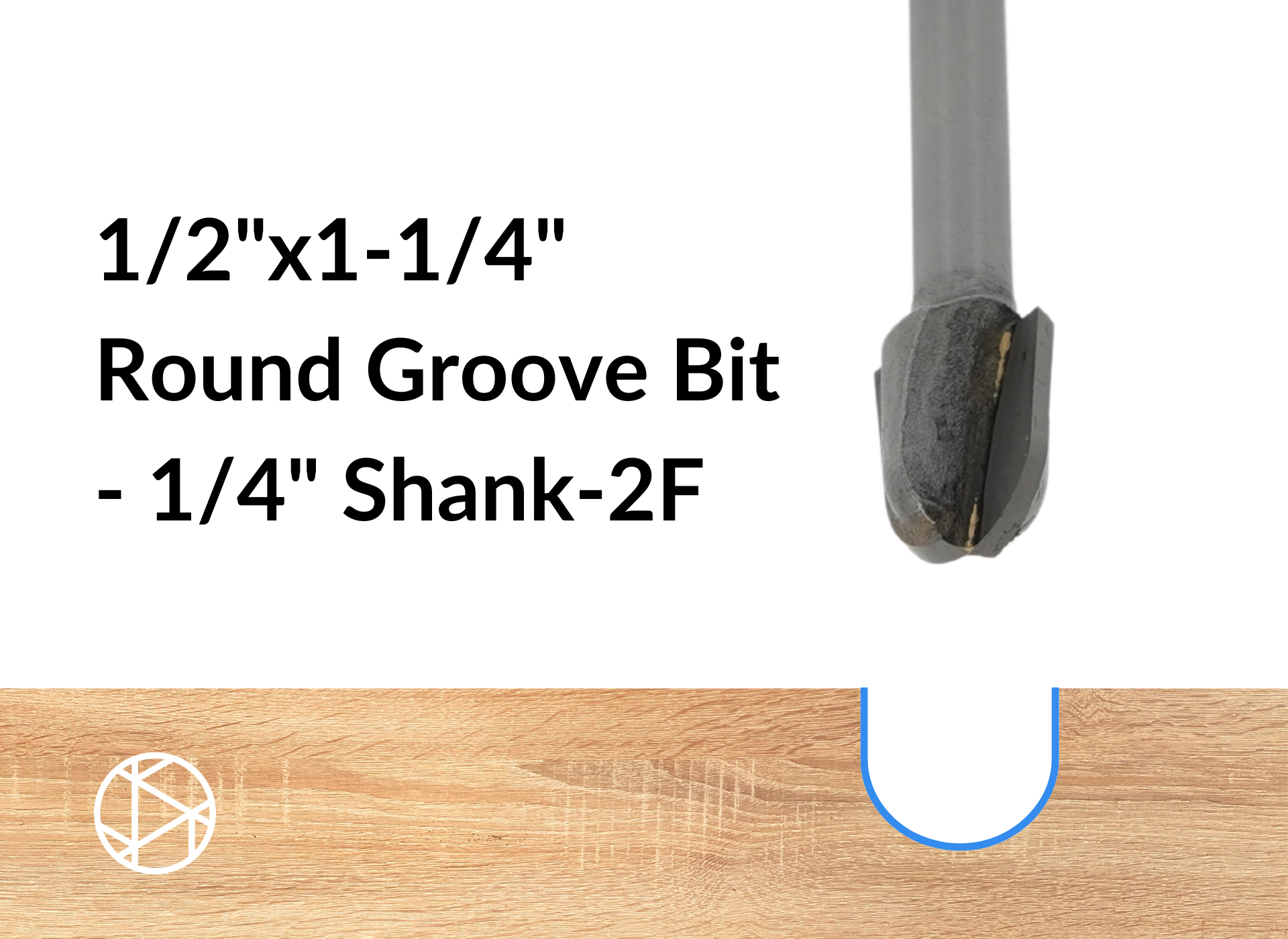 1/2″x1-1/4″ Round Groove Bit – 1/4″ Shank-2F