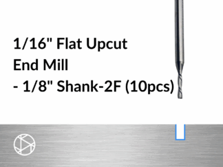 1/16″ Flat Upcut End Mill -1/8″ Shank-2F (10pcs)