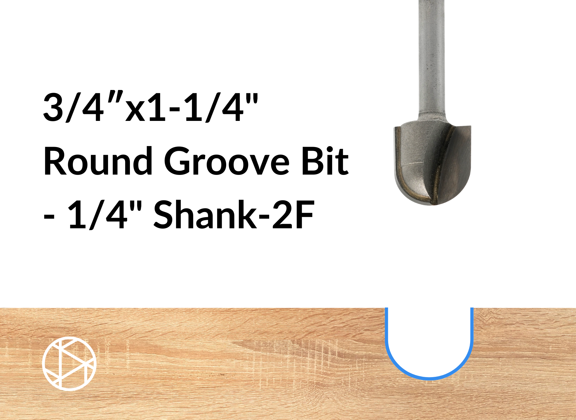 3/4″x1-1/4″ Round Groove Bit – 1/4″ Shank-2F