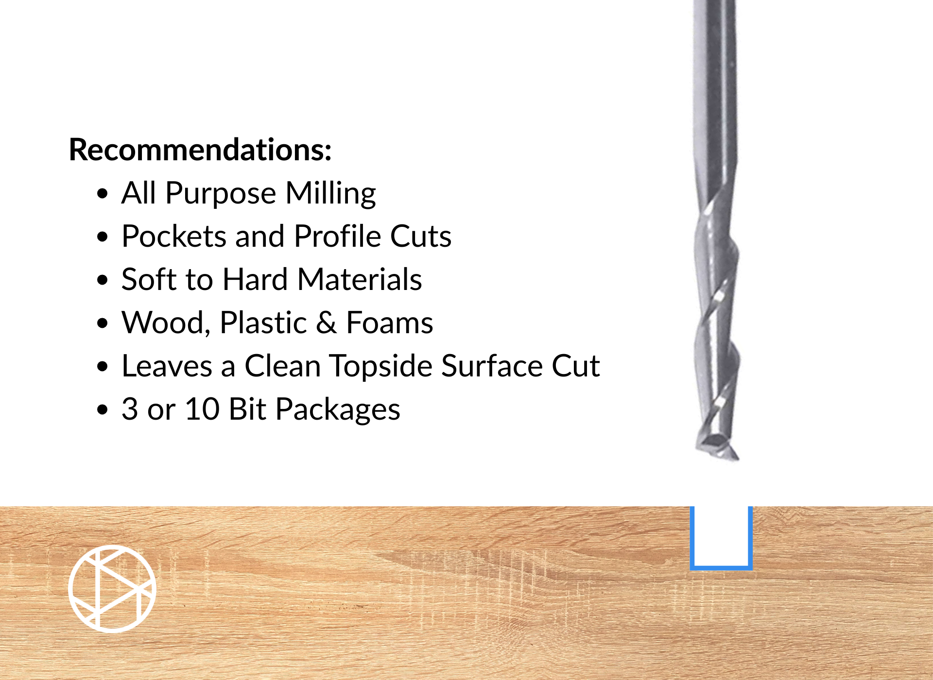 1/8″ Flat Upcut End Mill Pack – 1/8″ Shank-2F (3pcs or 10pcs)