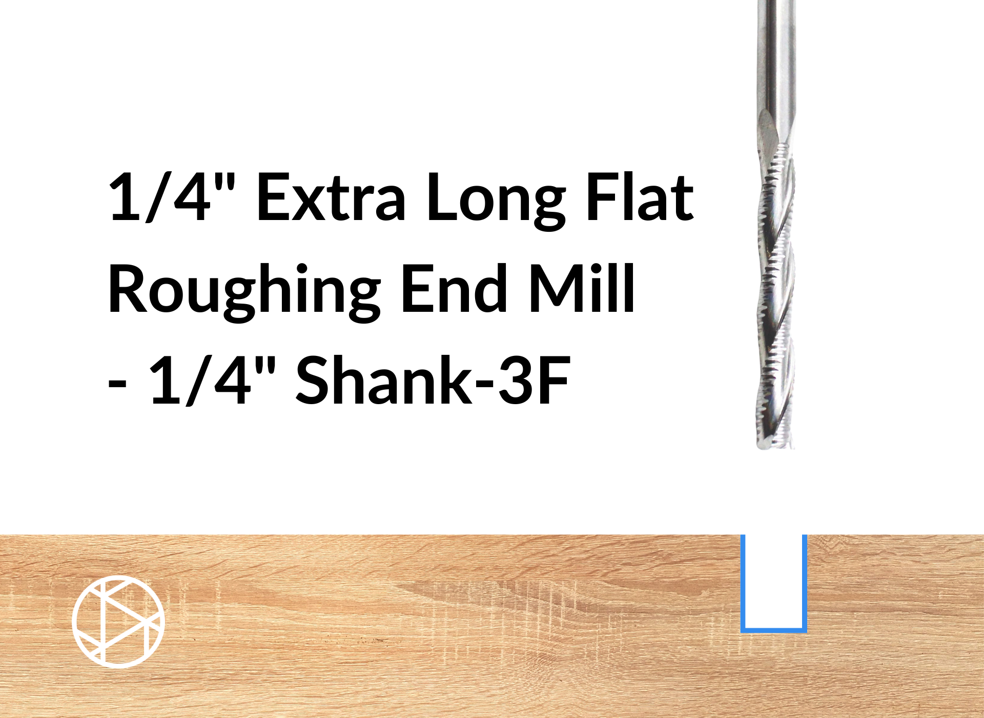 1/4″ Extra Long Flat Roughing End Mill – 1/4″ Shank-3F
