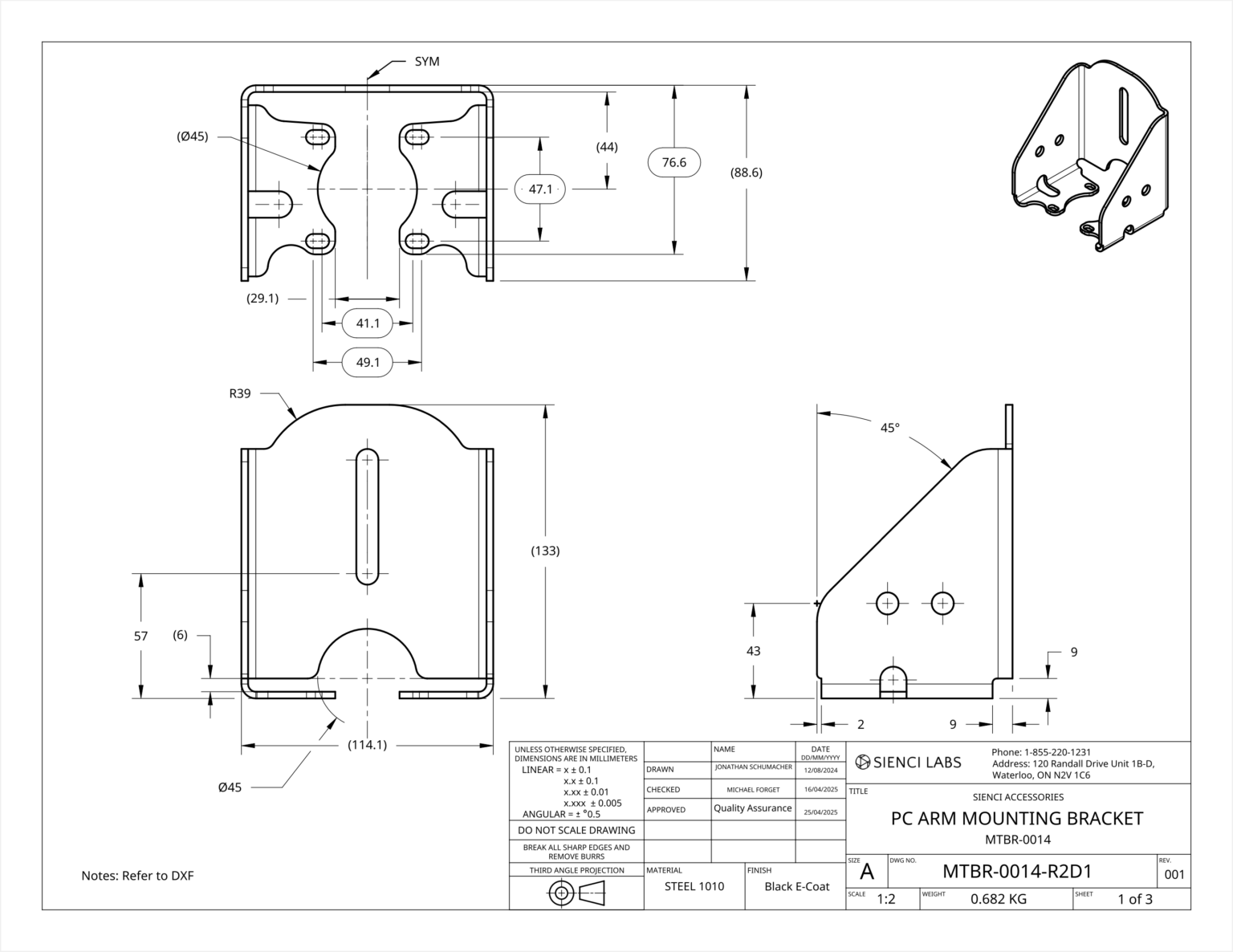 gControl Mounting Bracket | Sienci Labs