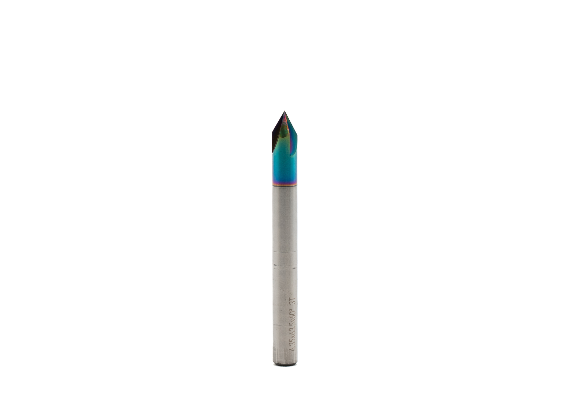 1/4″ 60 Degree Downcut V-Bit – 1/4″ Shank-3F-DLC