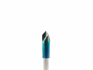 3/8″ 90 Degree Downcut V-Bit – 1/4″ Shank-3F-DLC