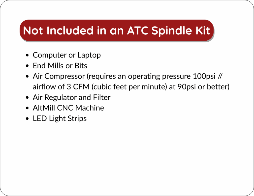 Not Included in a ATC Spindle Kit 1 | Sienci Labs Not Included in a ATC Spindle Kit 1
