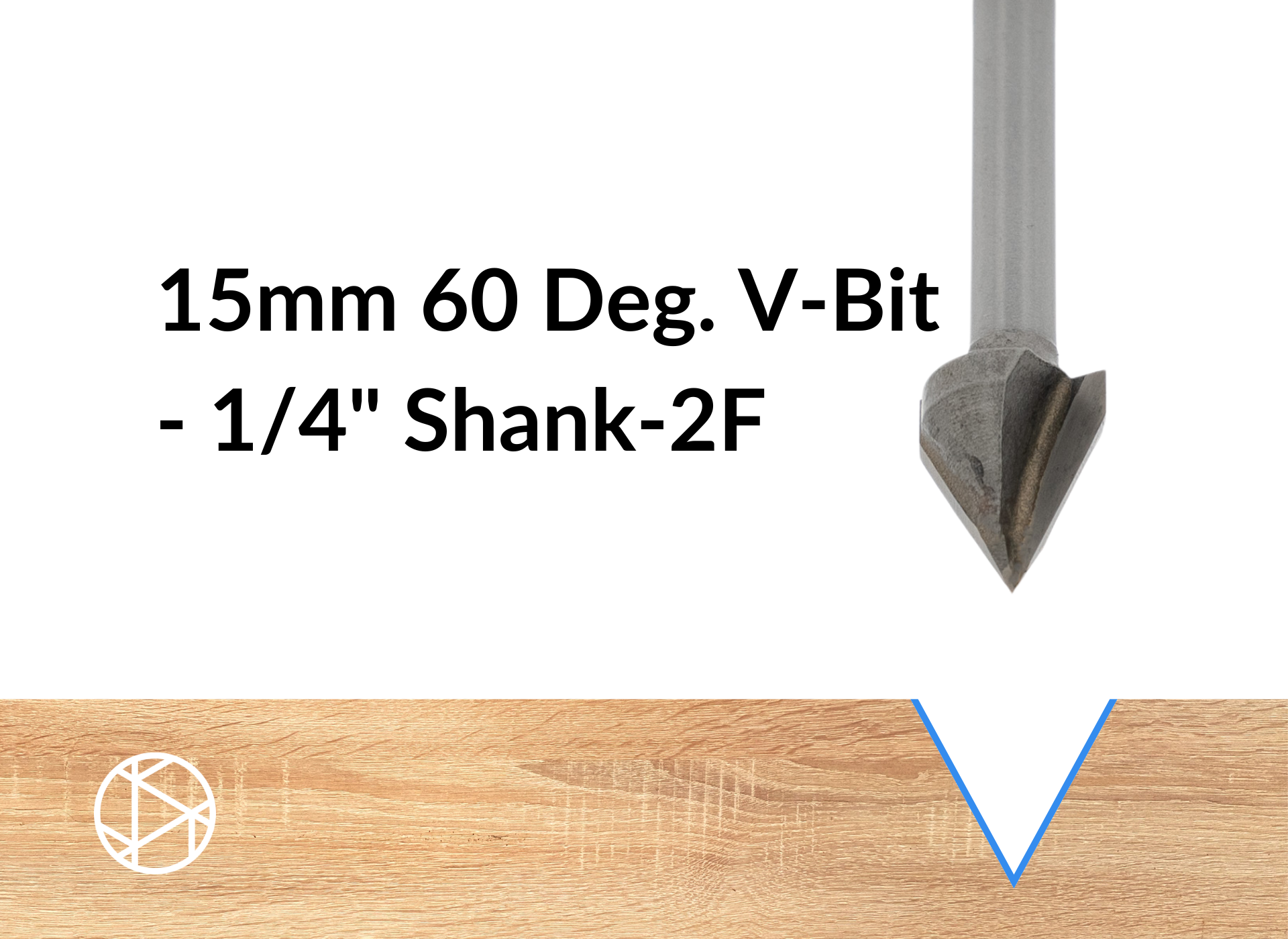 15mm 60 Degree V-Bit – 1/4″ Shank-2F