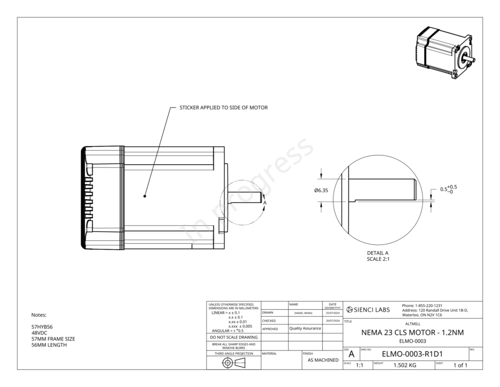 NEMA 23 Motor Schematic