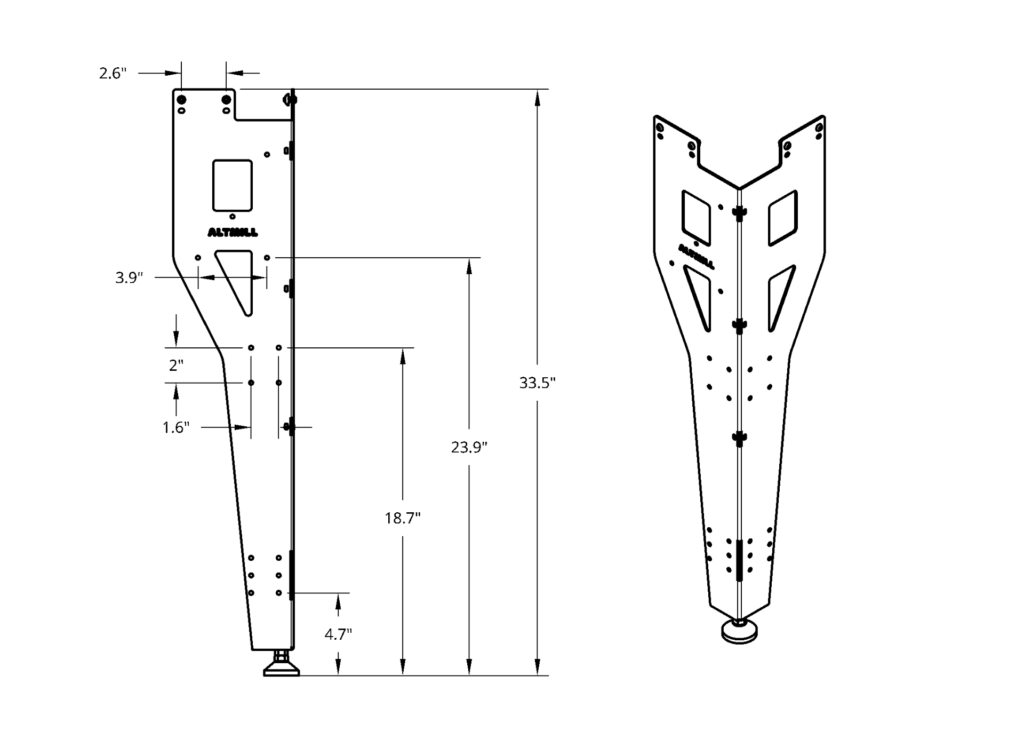 Single Table Leg Schematic
