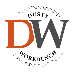DW-logo-FullColour+outlinex4 Logo featuring large orange D and dark gray W initials, with the word 'DUSTY' arched above and 'WORKBENCH' arched below in a circular layout.